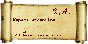 Kepecs Armandina névjegykártya